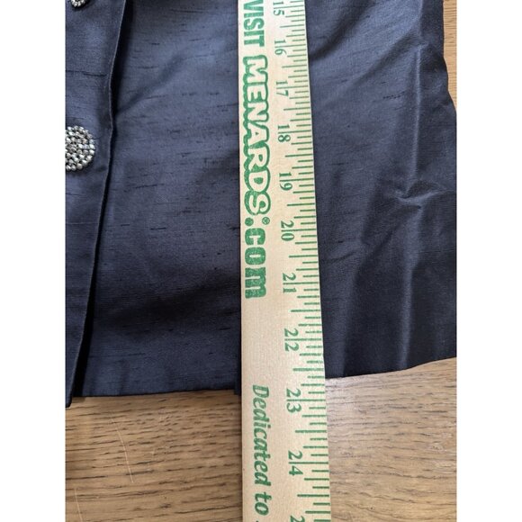 PILAR ROSSI Cropped Black Silk Jacket Size 8 Buttons Lightweight USA Made Formal - Picture 4 of 10